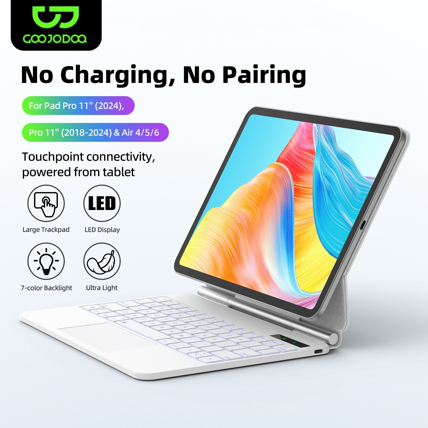 Tablet Accessories Choice Store - Smart Pogo Pin Keyboard case for