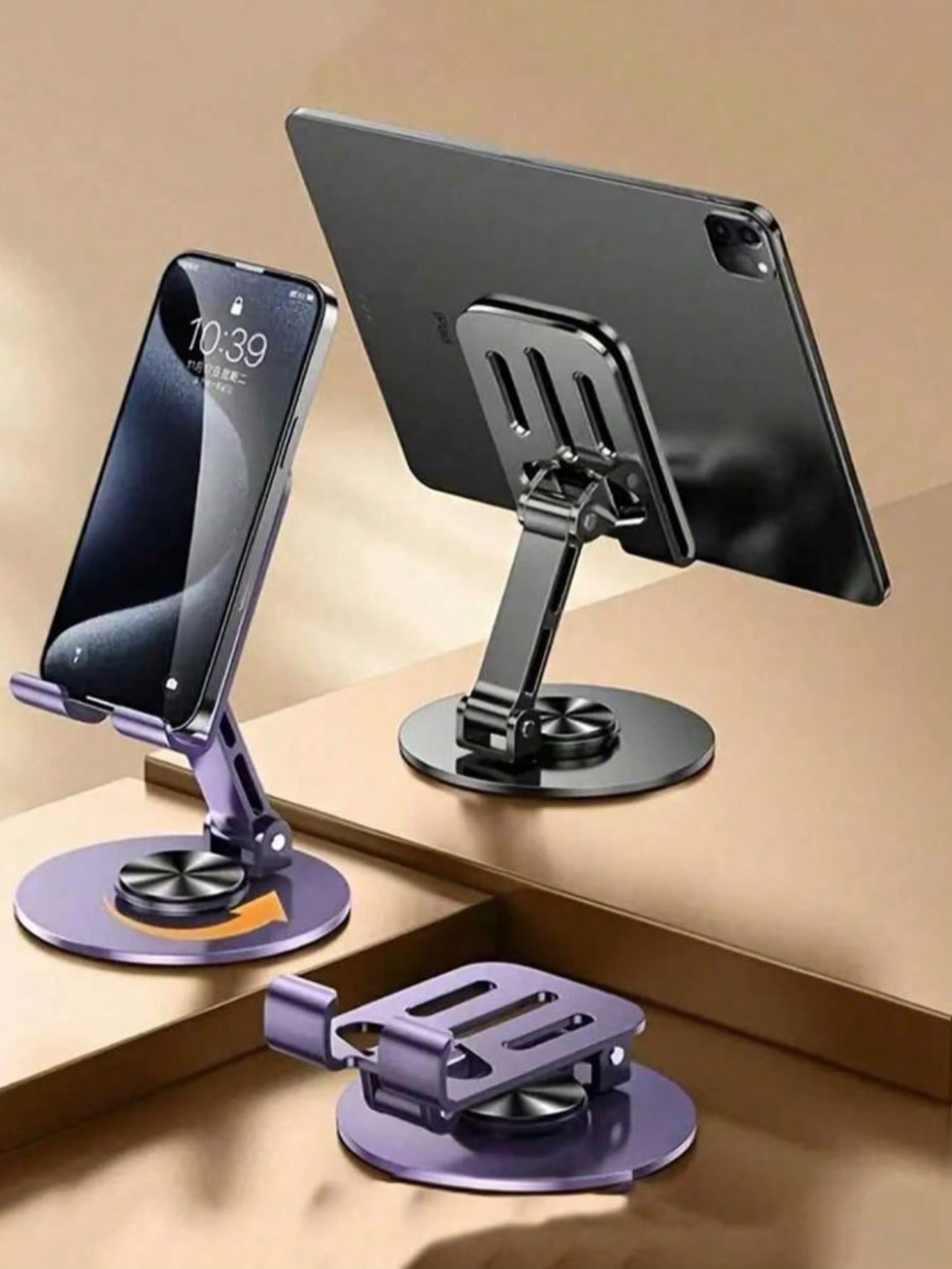 Tablet Stand Adjustable - 1pc 360° Rotating Universal Metal Phone