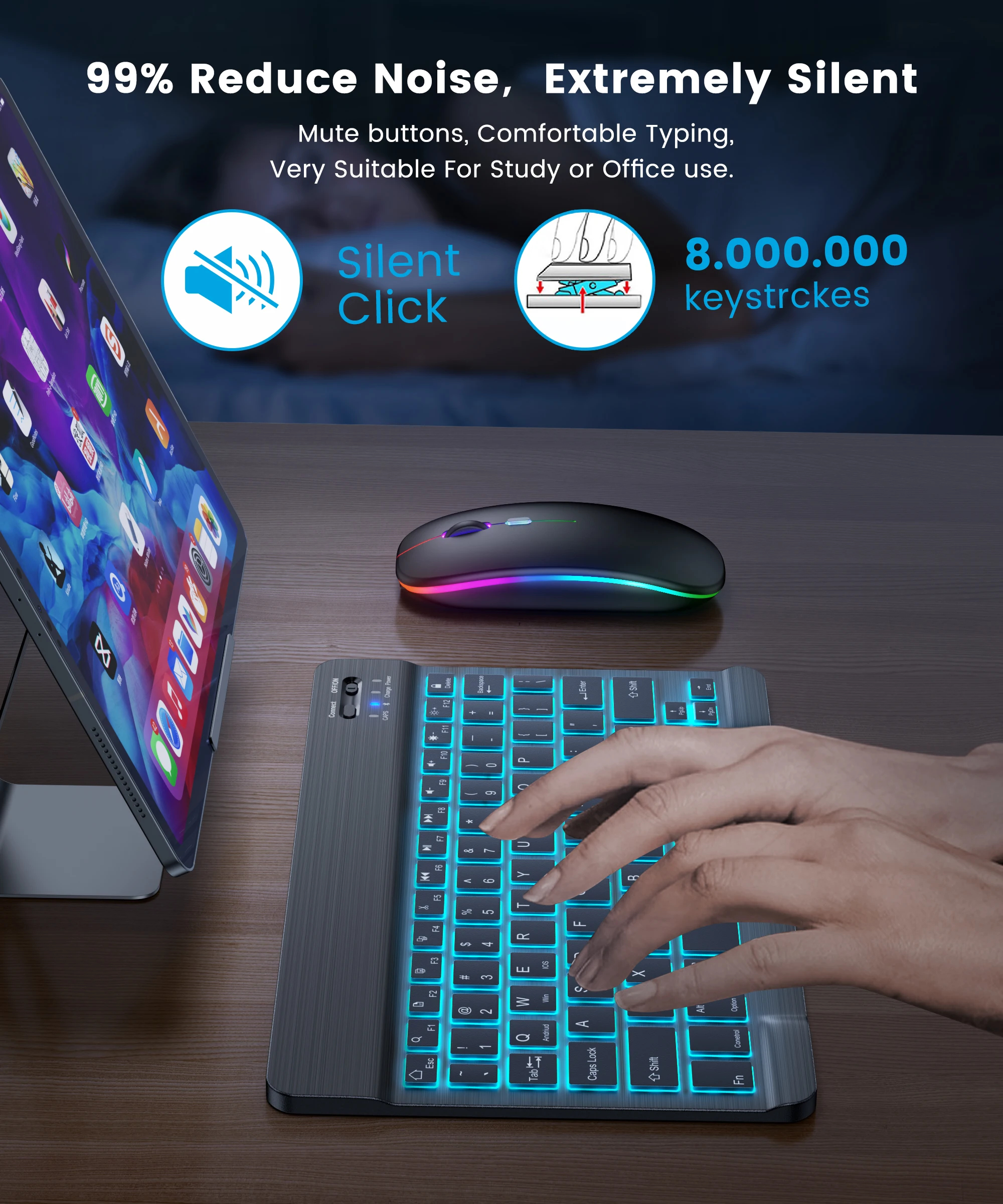 KEBIDUMEI Bluetooth Keyboard M - Android Tablet Gaming Accessories recension och pris
