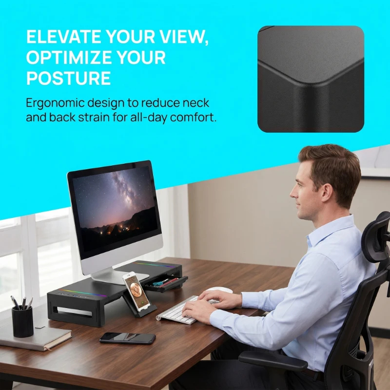 Monitor Stand Riser, With Fold - Tablet Stand Adjustable recension och pris