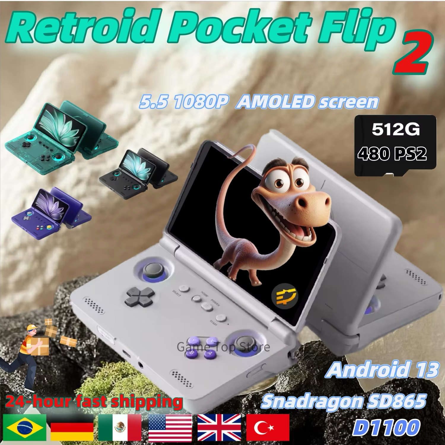 Retroid Pocket Flip 2 Handheld - Android Tablet Gaming Accessories recension och pris