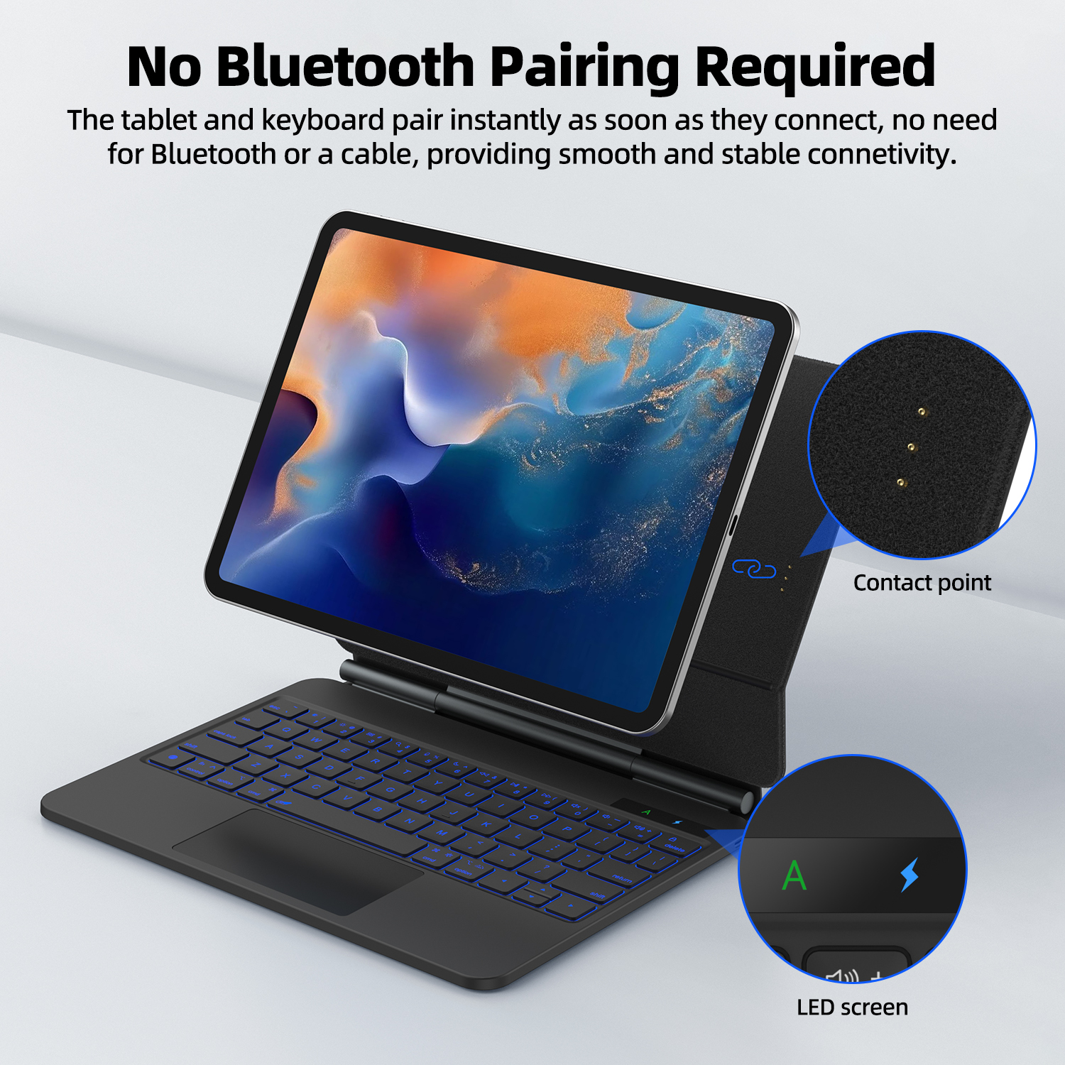 Smart Pogo Pin Keyboard case f - Tablet Accessories Choice Store recension och pris