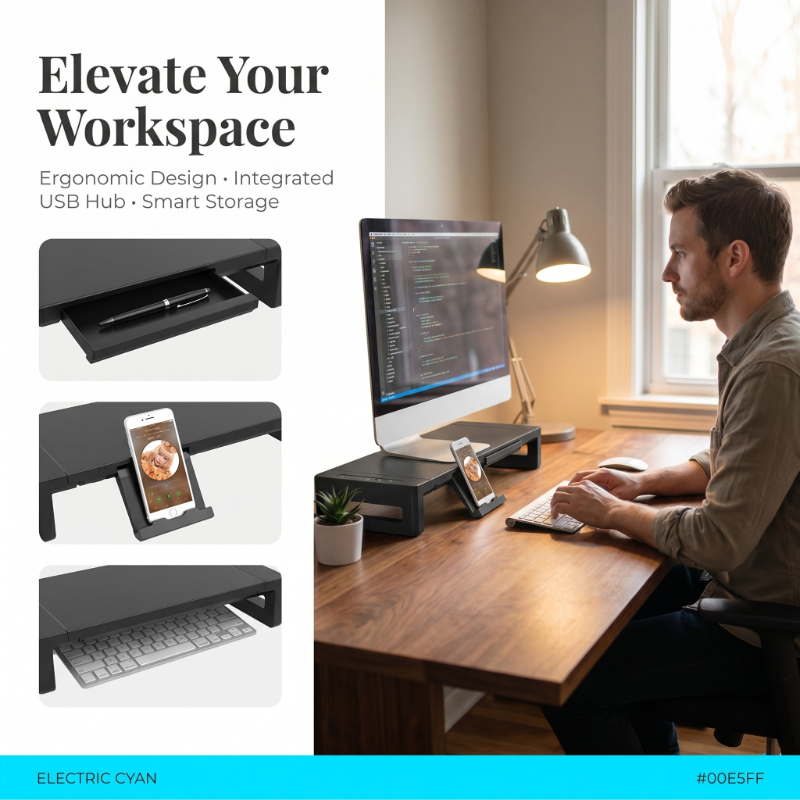Monitor Stand Riser with Stora - Tablet Stand Adjustable recension och pris