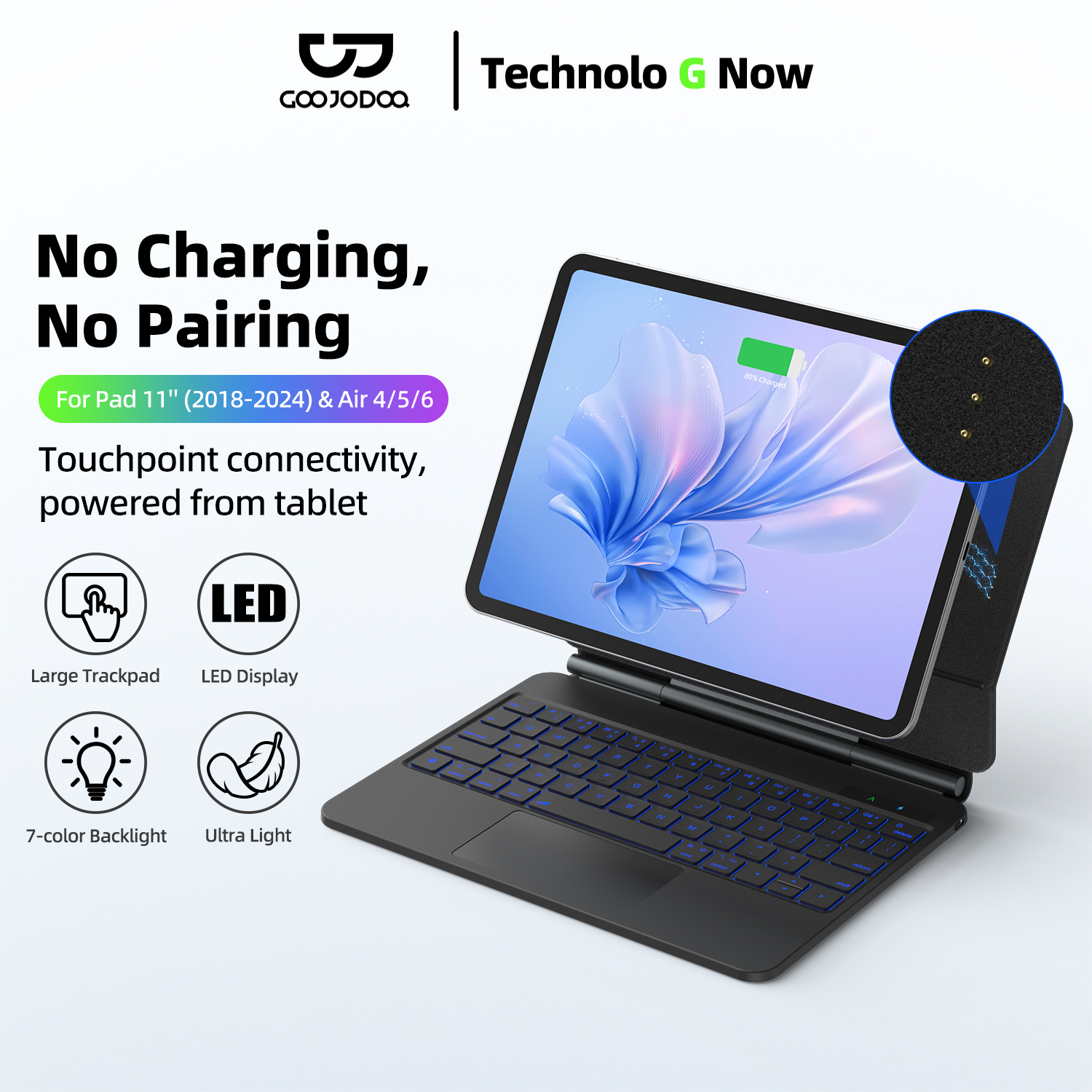 Smart Pogo Pin Keyboard case f - Tablet Accessories Choice Store recension och pris