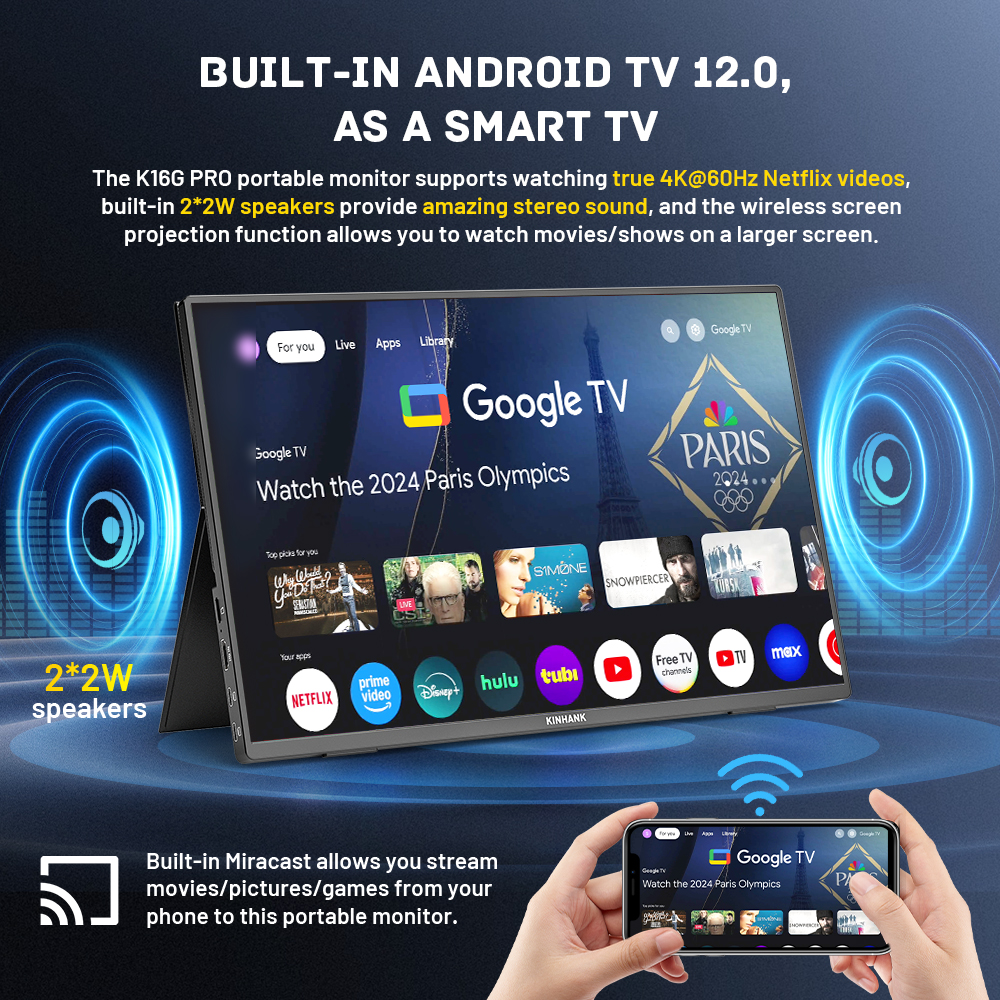 KINHANK 16-inch Smart Portable - Android Tablet Gaming Accessories recension och pris