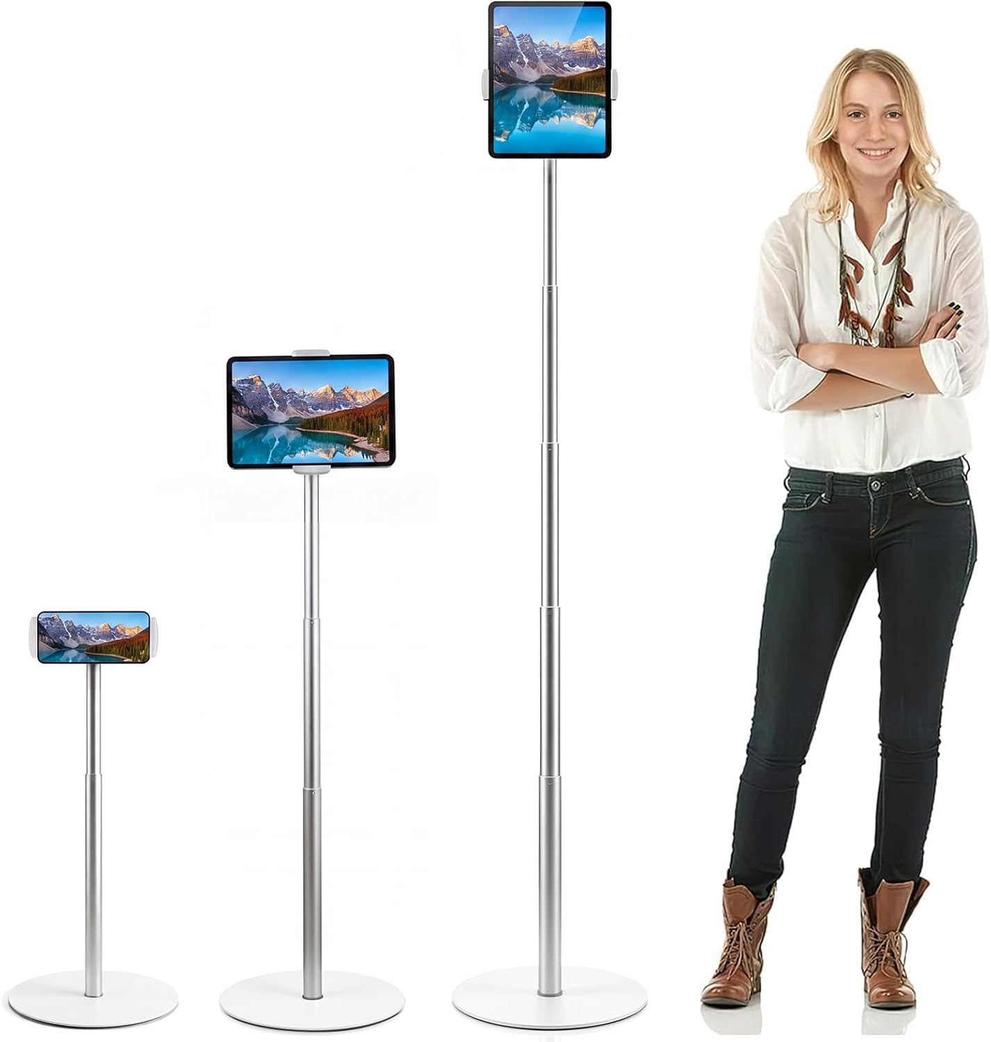 Heavy-Duty iPad Floor Stand -  - Tablet Stand Adjustable recension och pris