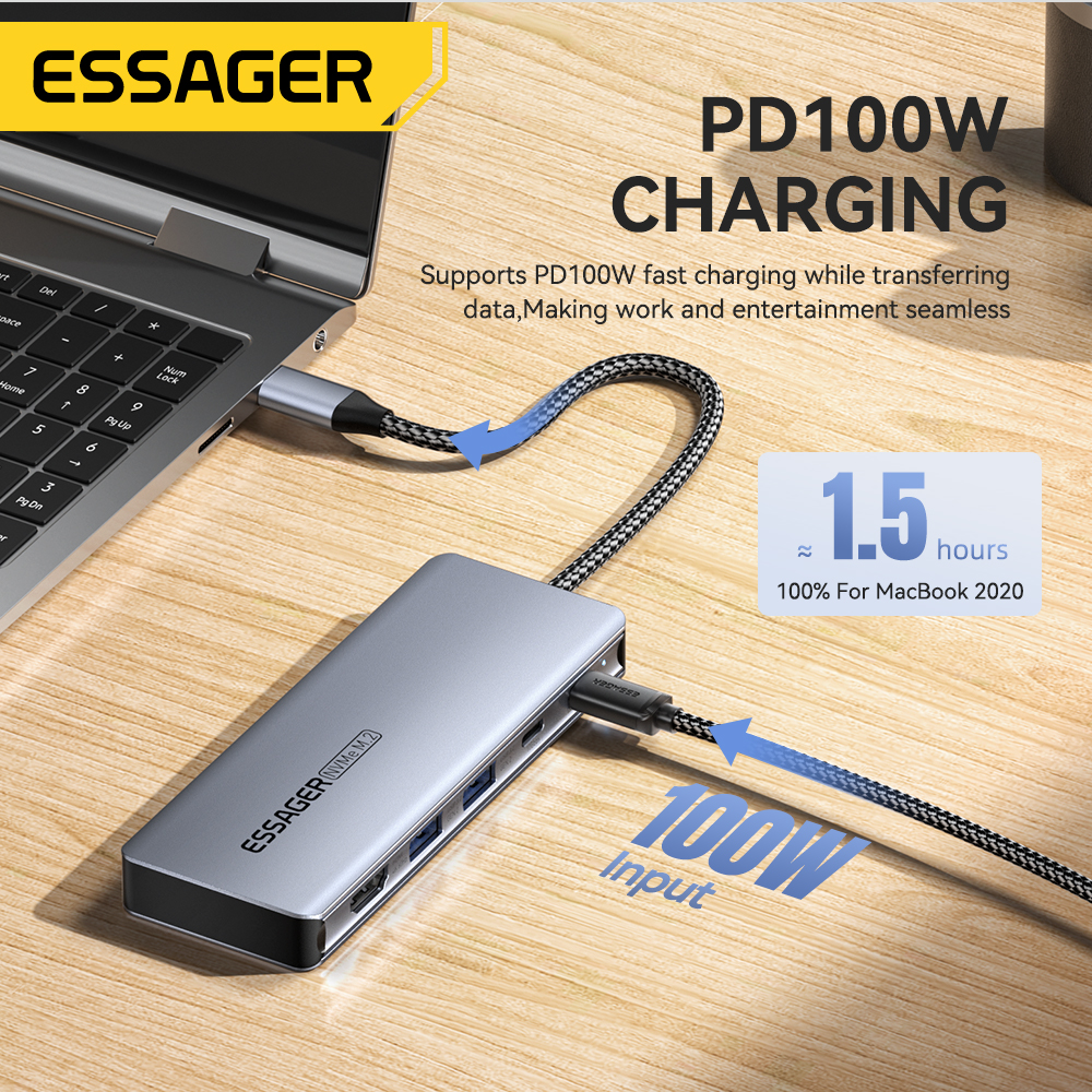 Essager USB C Hub With M.2 SSD - Hdmi Adapter Tablet recension och pris