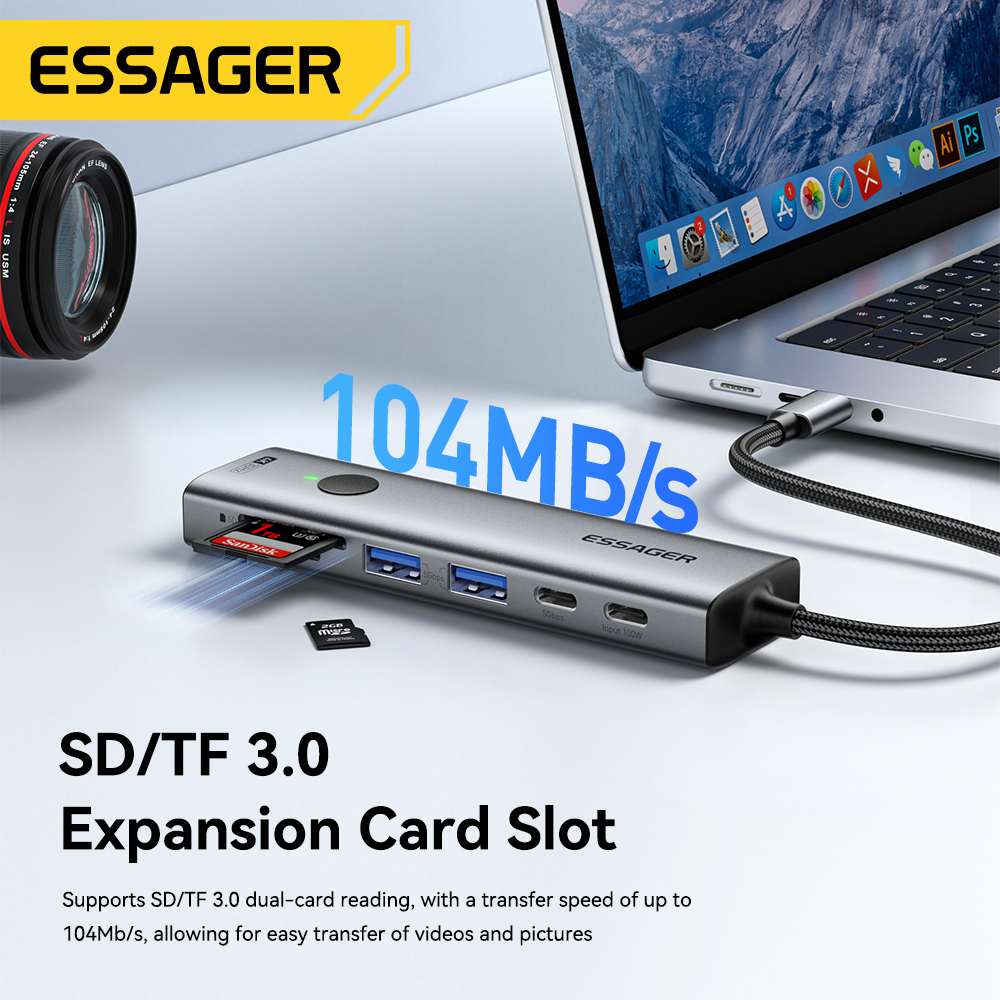 Essager USB C HUB 4K 7-in-1 Ty - Hdmi Adapter Tablet recension och pris