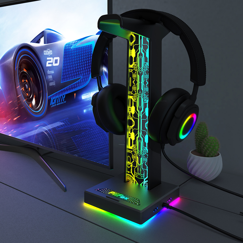 RGB Gaming Headphone Stand Dua - Tablet Accessories Aesthetic recension och pris