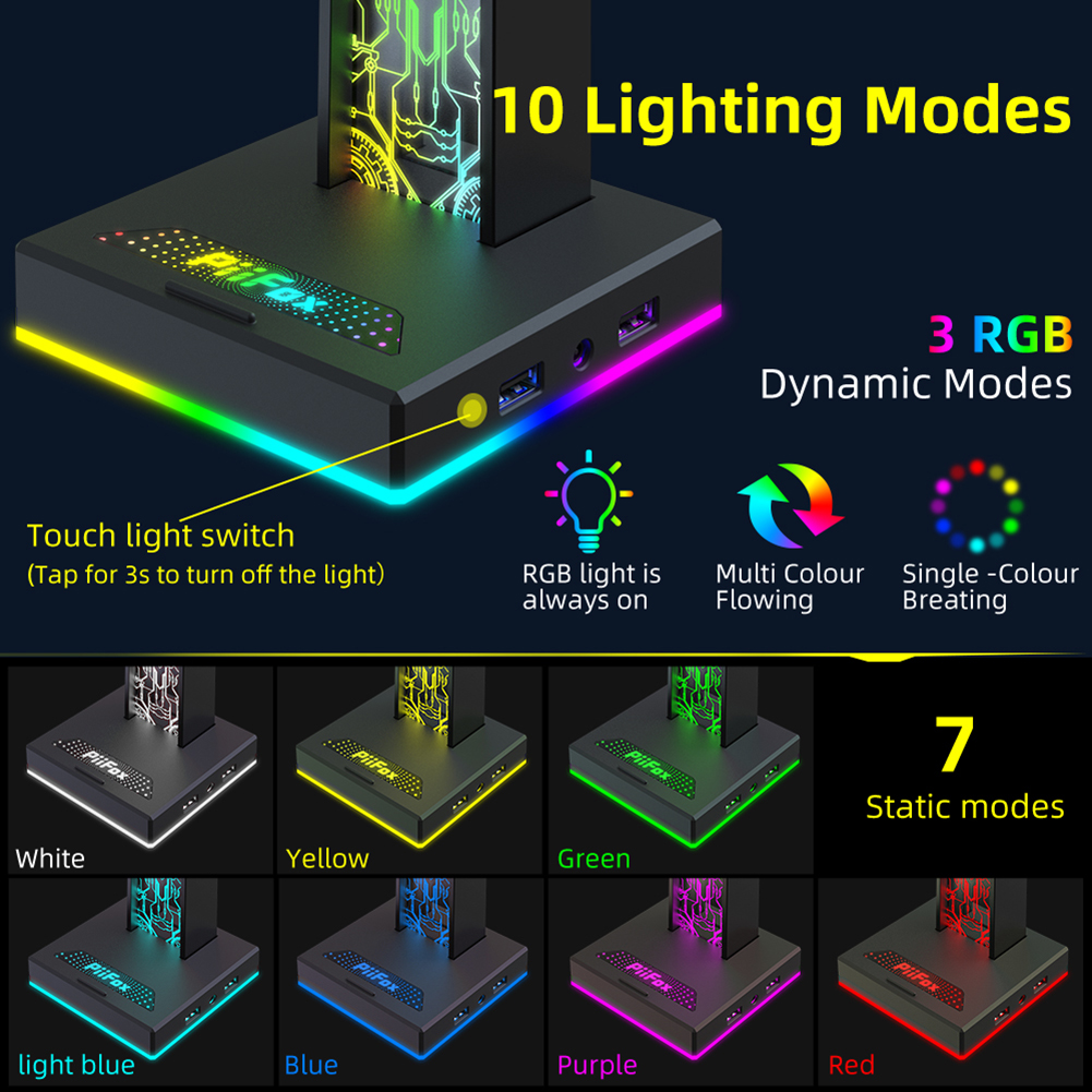 RGB Gaming Headphone Stand Dua - Tablet Accessories Aesthetic recension och pris