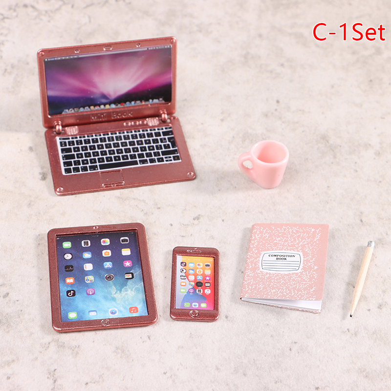 6/7Pcs/Set 1:12 Dollhouse Mini - Tablet Accessories Kids recension och pris